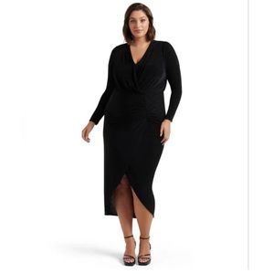 EVER NEW Rory Curve Shimmer Glitter Ruched Midi Dress